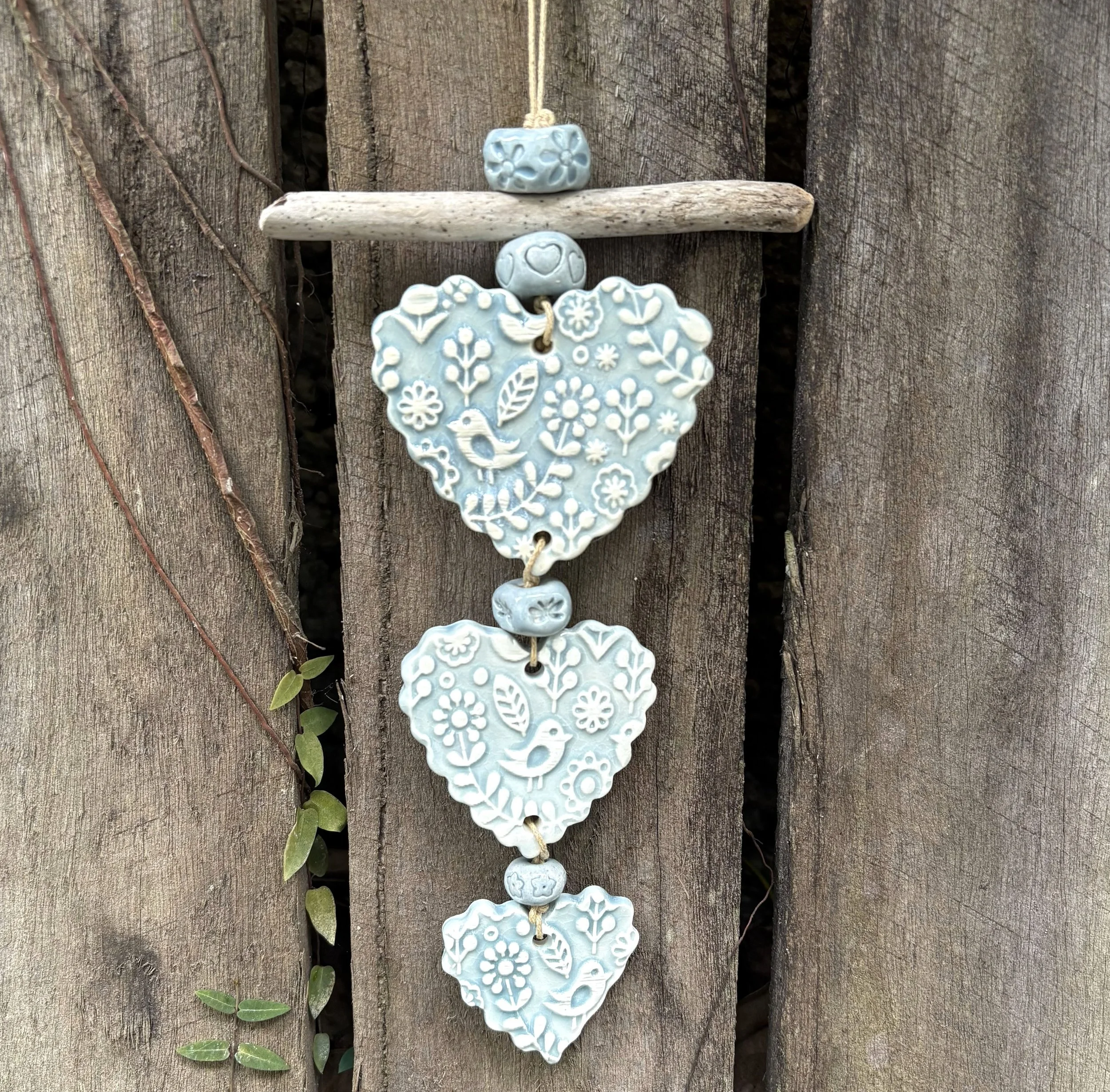 Green Heart Trio - Wall Hanger