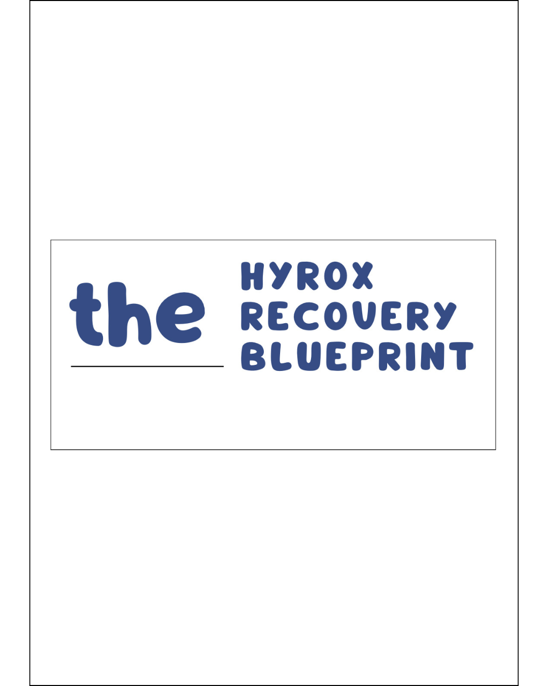HYROX Recovery Blueprint