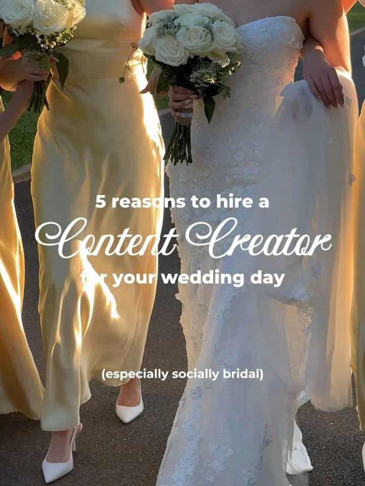 5 reasons you should hire a Content Creator for your Wedding Day (especially Socially Bridal) 💍🤍✨

We have a burning passion about preserving your love story and want you to feel 100% present on your Wedding Day. We go above and beyond so nothing i