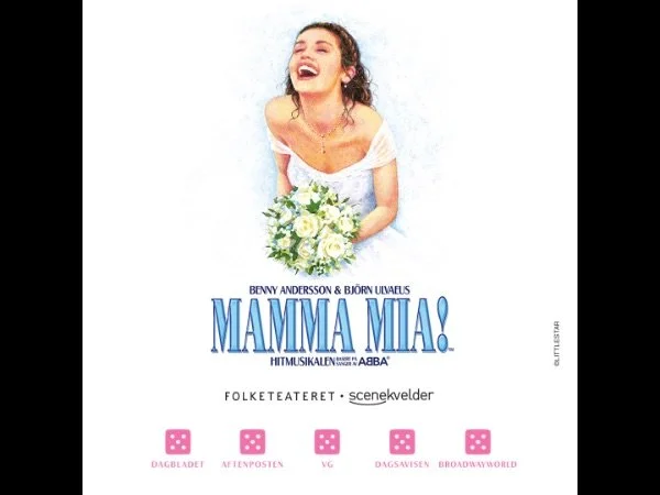 Plakat for musikalen Mamma Mia