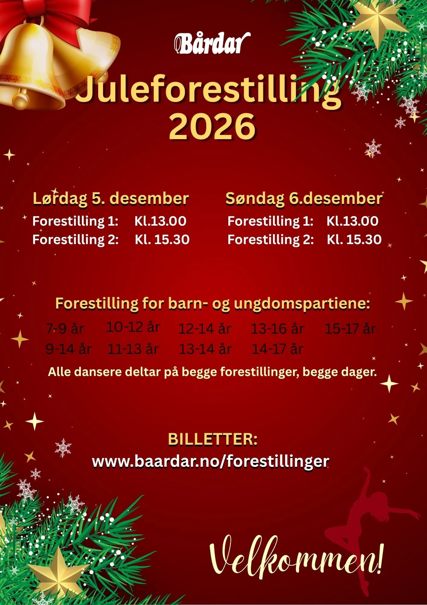 Plakat for juleforestilling 2026 på Bårdar