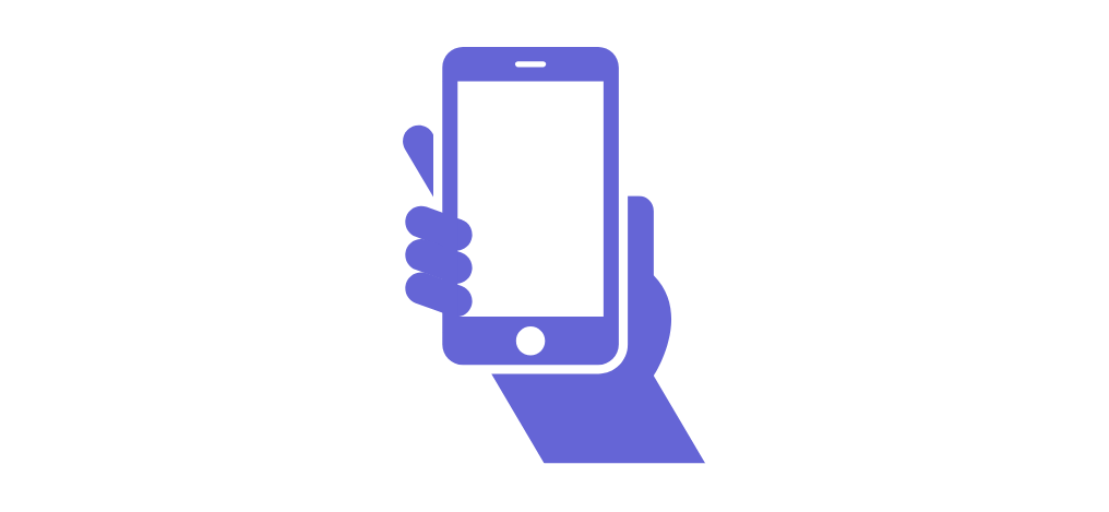 A digital illustration of a hand holding a smartphone.