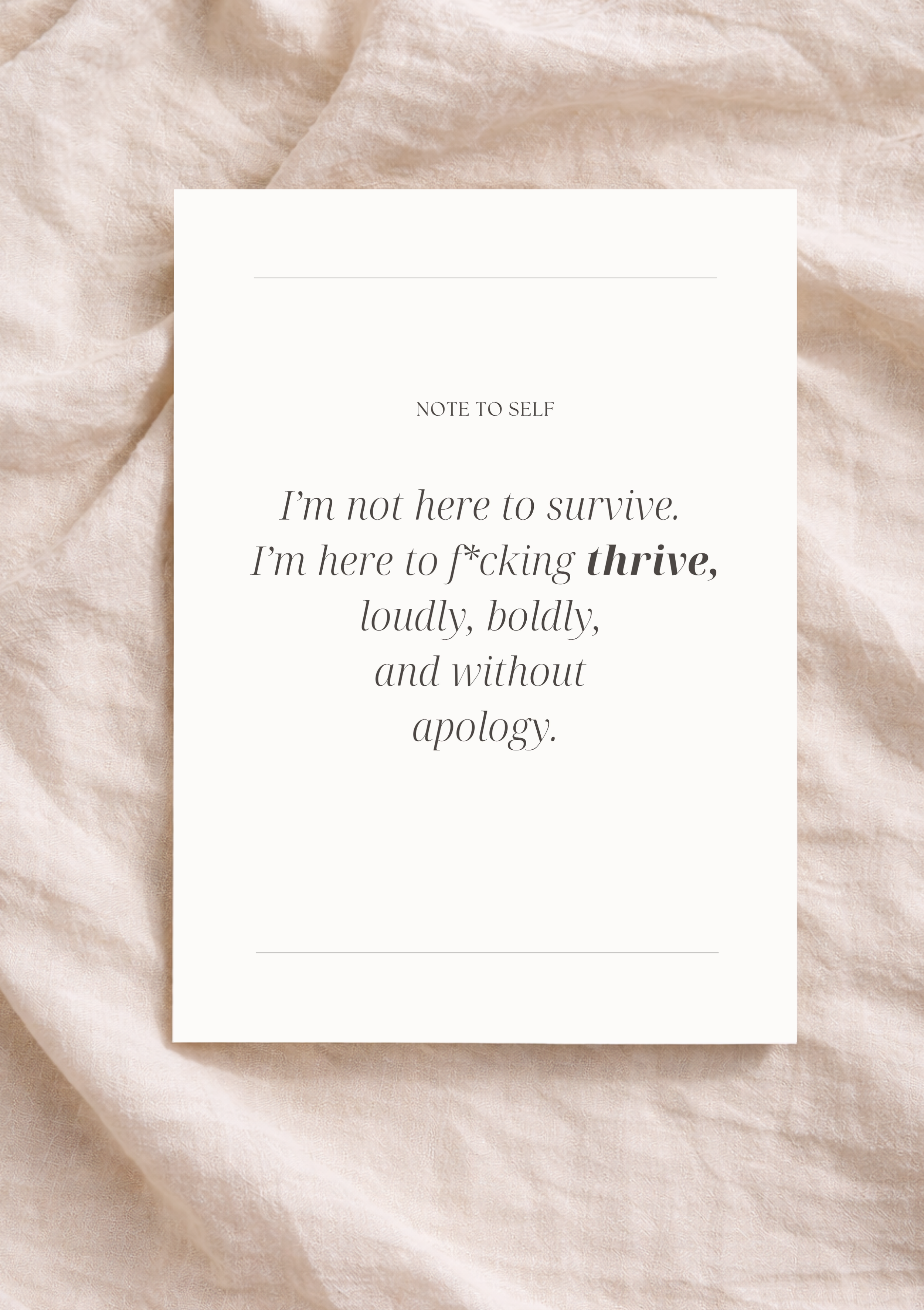 NOTE TO SELF - THRIVE