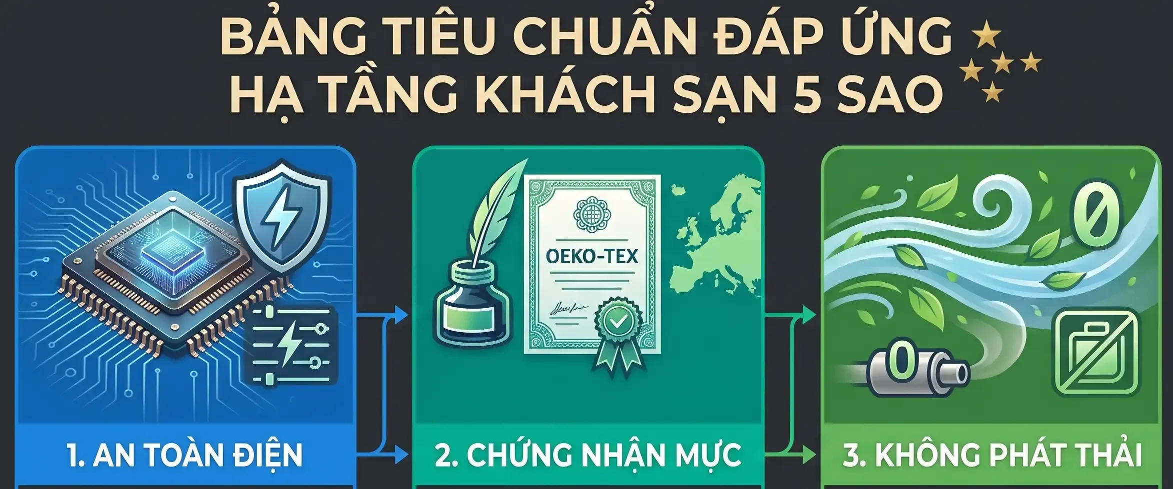 Bảng tiêu chuẩn đáp ứng tiêu chí khách sạn 5 sao sử dụng máy in áo thun trực tiếp
