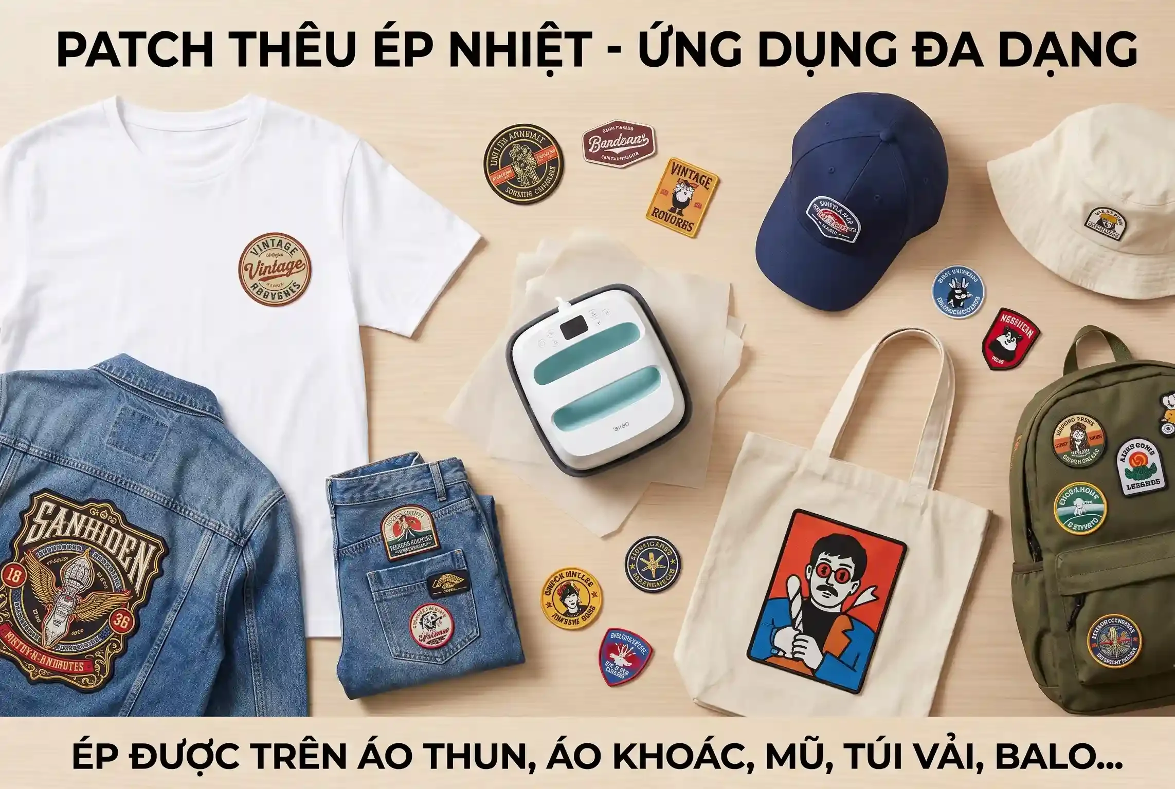 Patch thêu custom đa dạng thiết kế và ứng dụng đa năng cho quần áo thời trang - Bros United