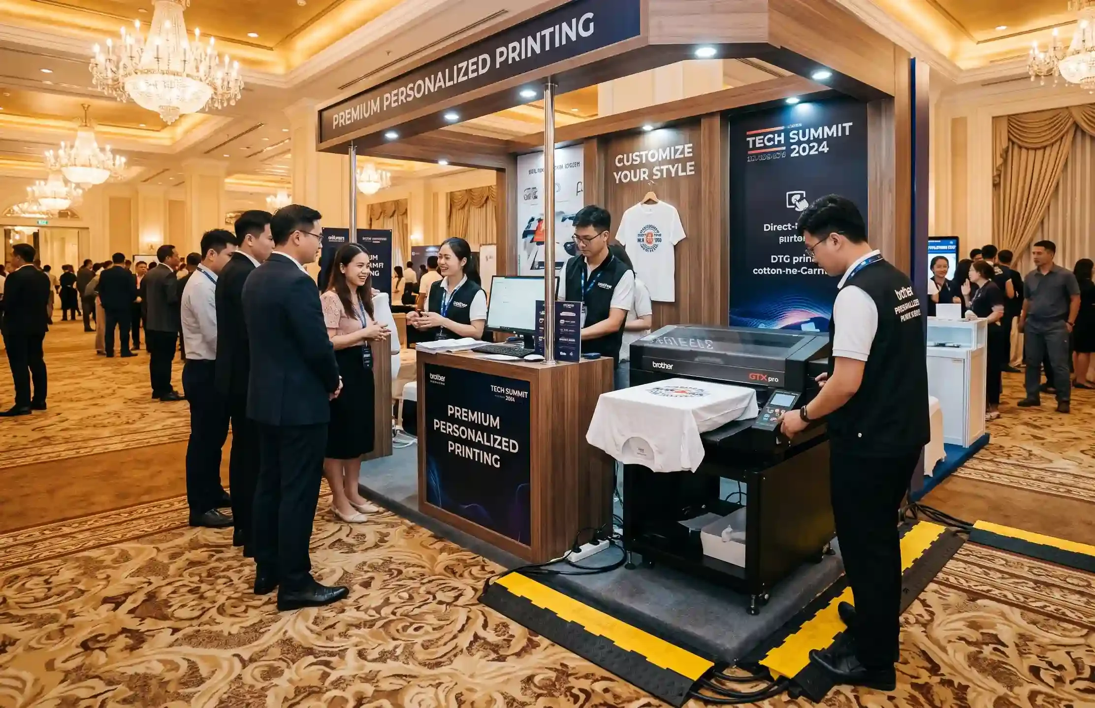 tiêu chuẩn an toàn máy in dtg tại booth sự kiện cao cấp