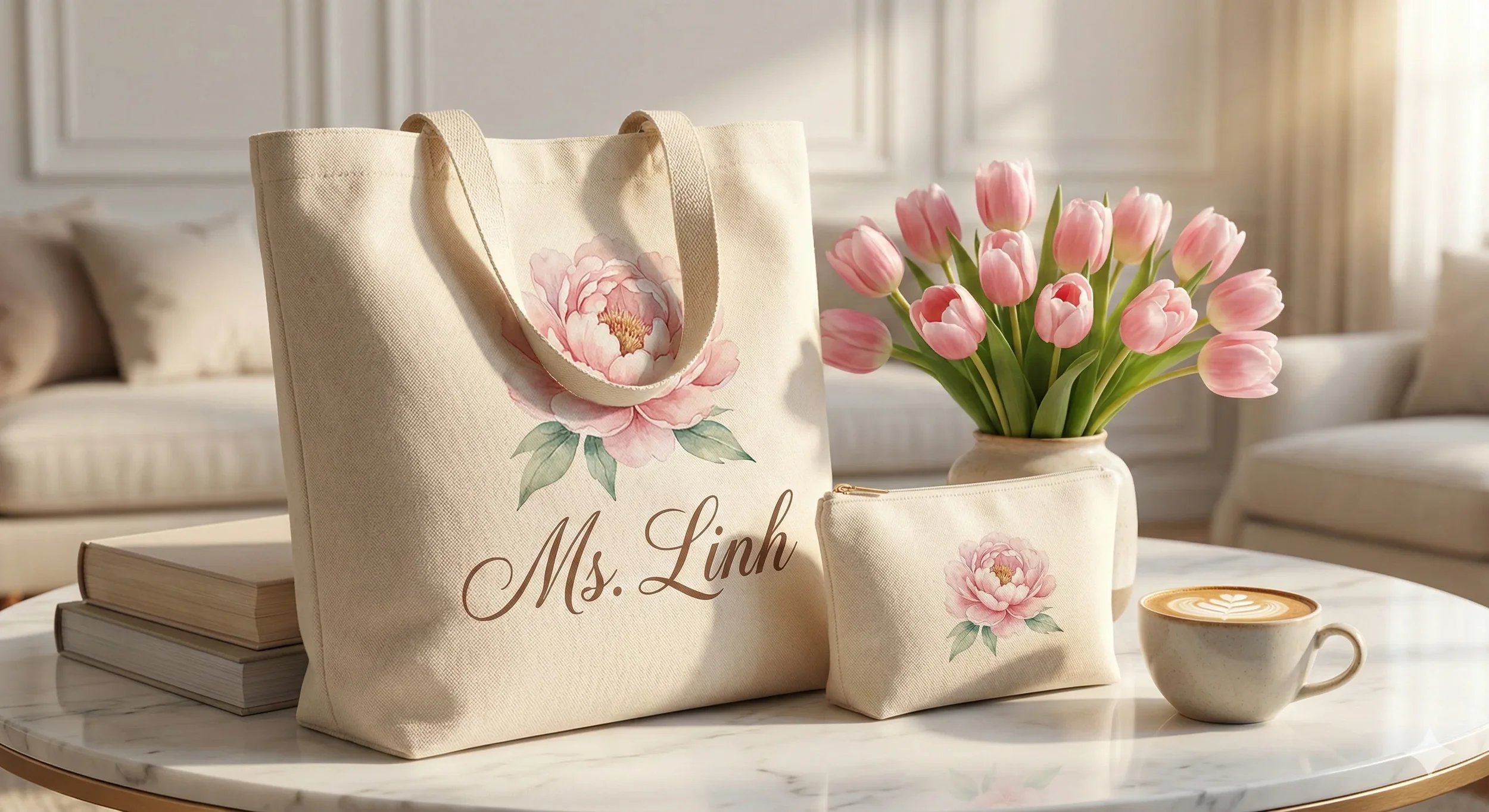 Cận cảnh đường may chắc chắn và chất vải mộc định lượng cao của phôi túi canvas cao cấp Bros United