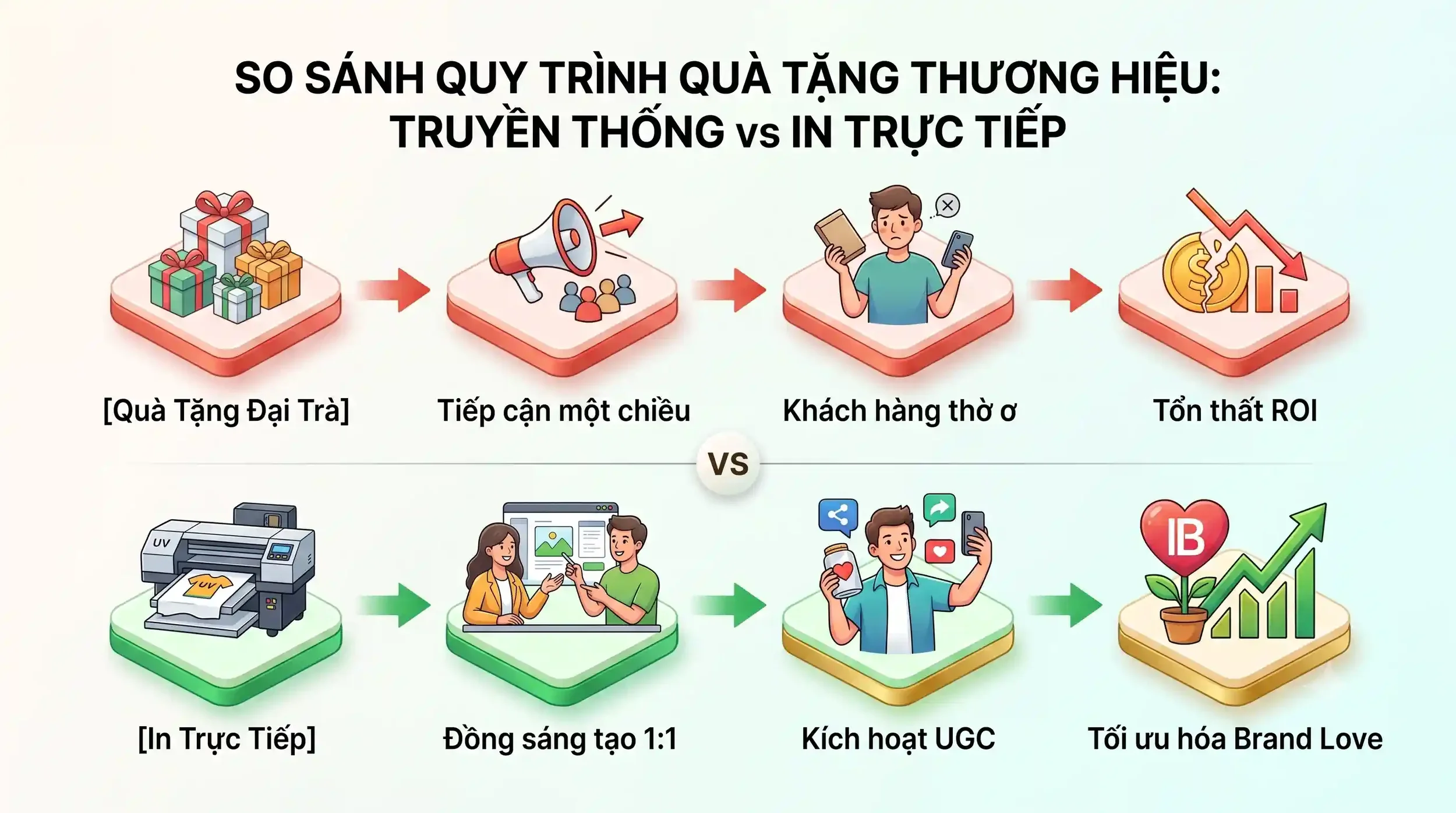 Quy trình quà tặng áo thun in cá nhân hóa tại booth activation