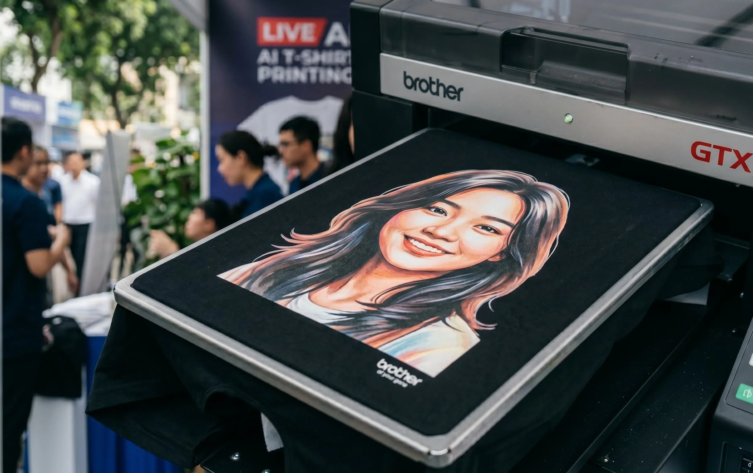 Trạm in áo live printing Bros United