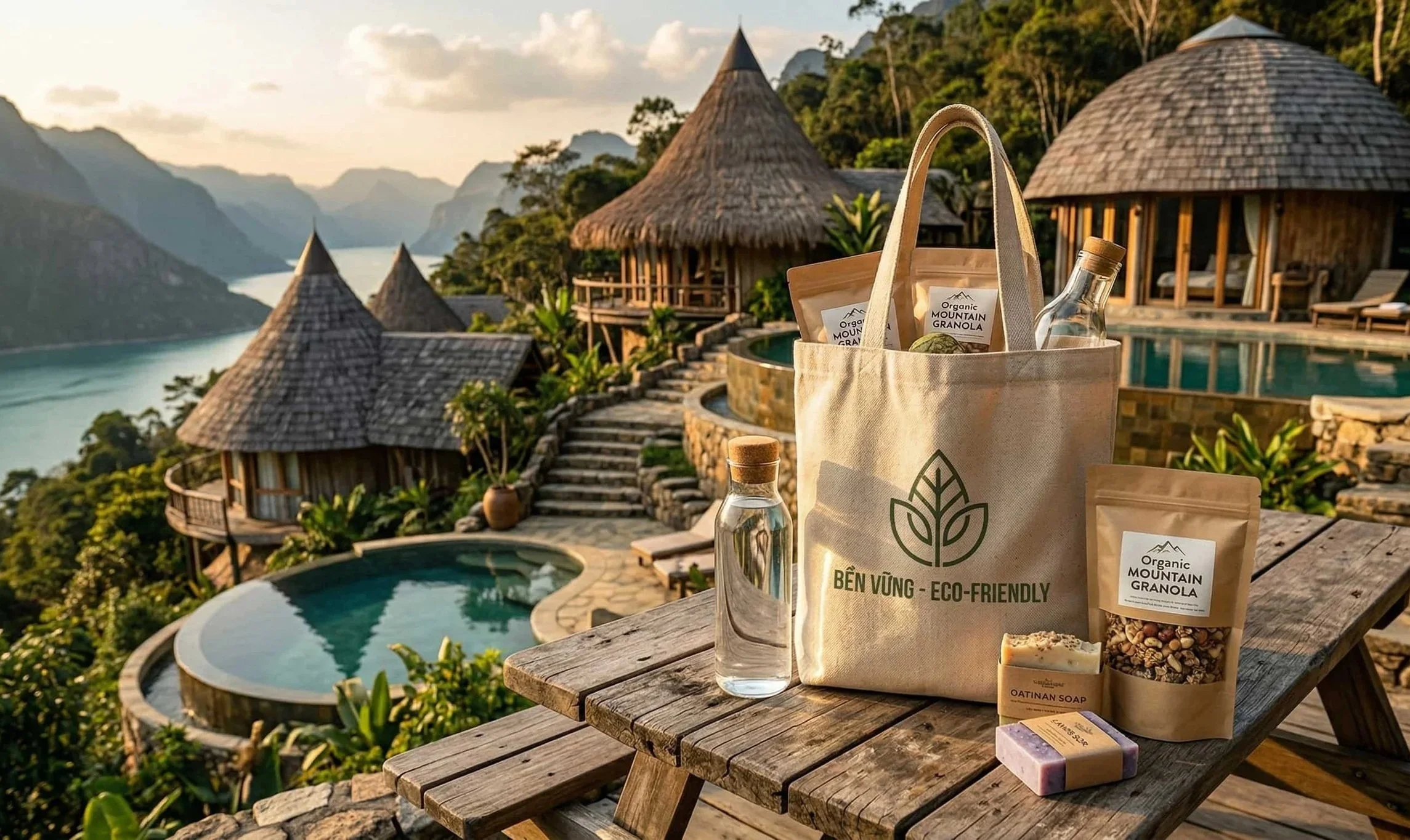 Túi Tote Canvas mộc Dream Tomorrow với đường may chi tiết và chất liệu dày dặn