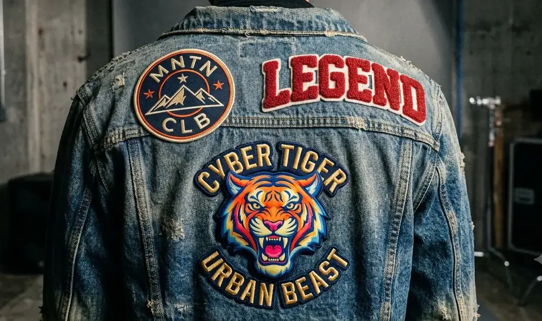 patch thêu custom cho thời trang áo jacket denim local brand