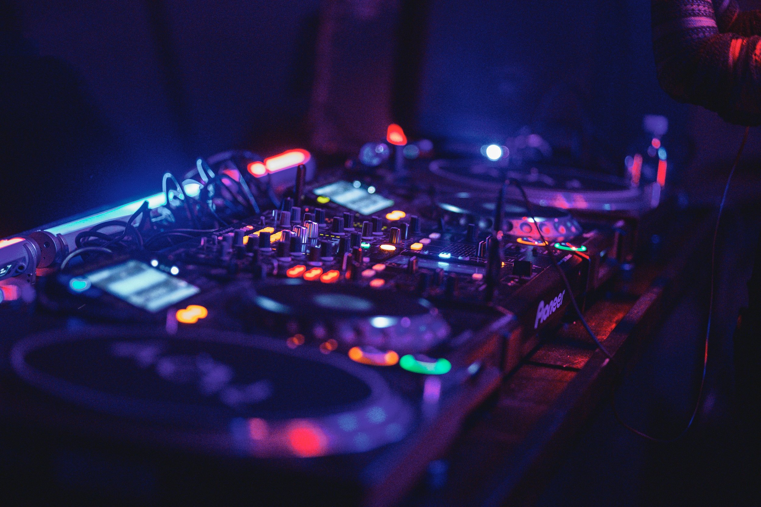 DJ Decks in nightclub