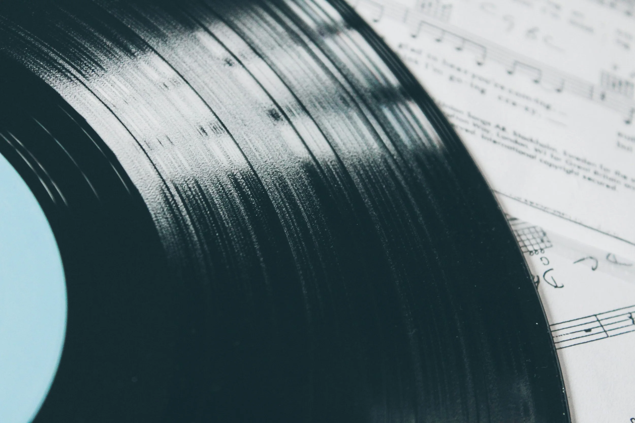 vinyl and sheet music