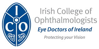 Logo for the Irish College of Ophthalmologists (ICO), a professional society for eye doctors like Dr. Shane O'Regan