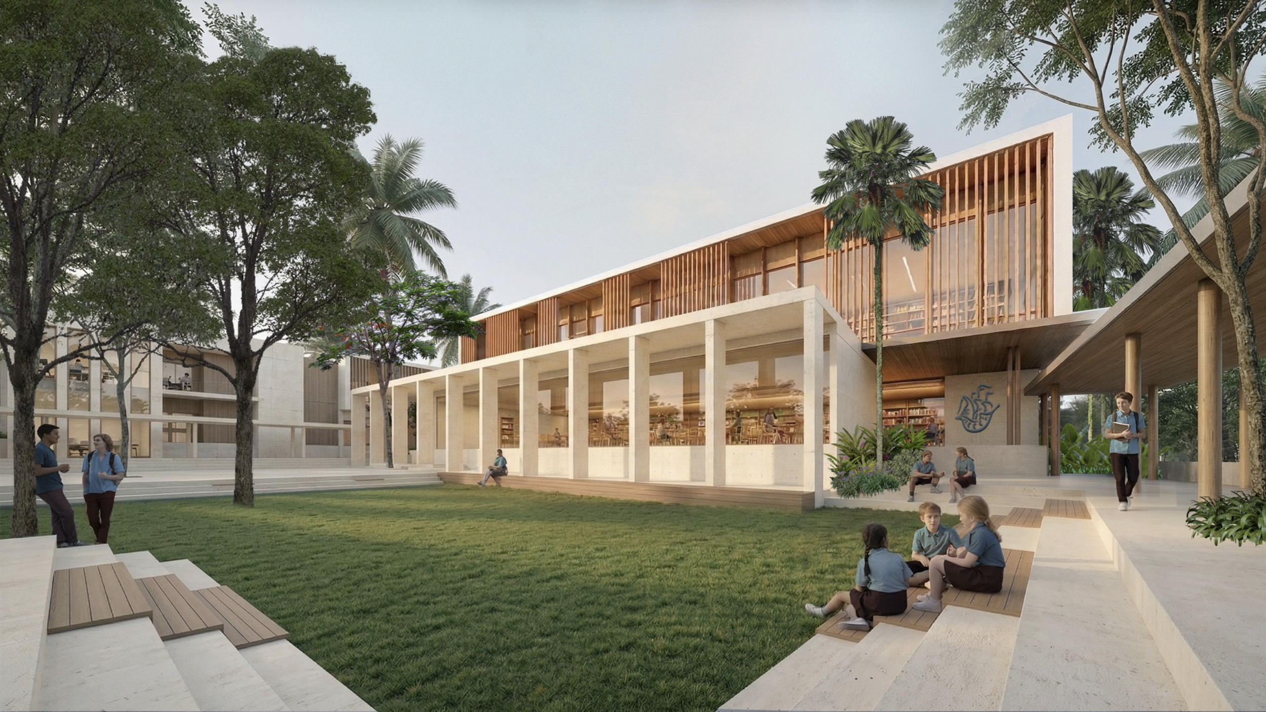 Architectural render of North London Collegiate School (NLCS) Phuket campus in Manik, Phuket, a new international school scheduled to open in 2028 serving up to 1,500 students.