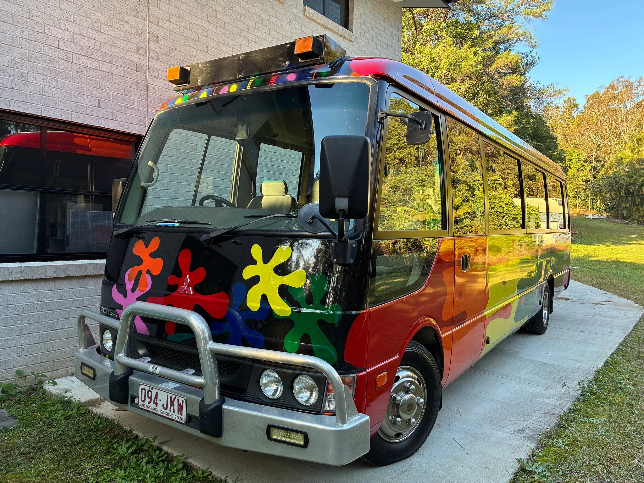 front of hopper bus