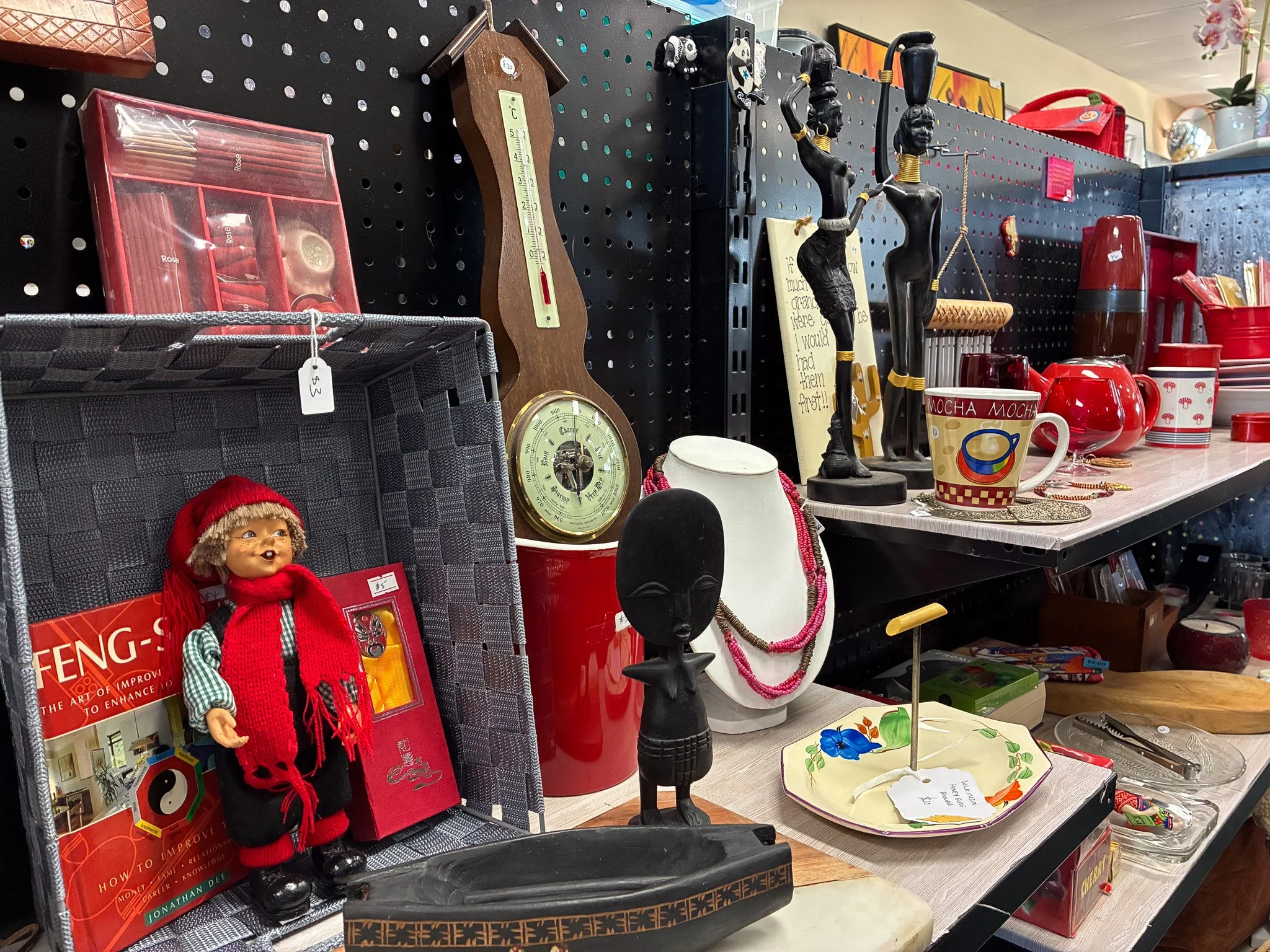 bric a brac on shelf