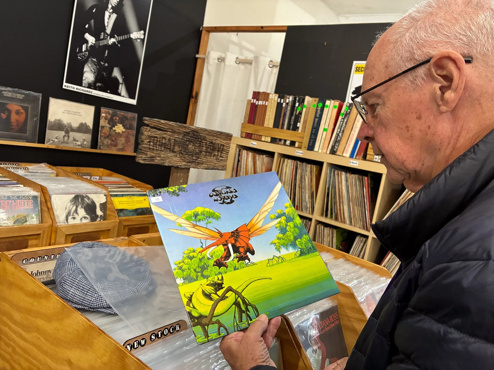 man holding record