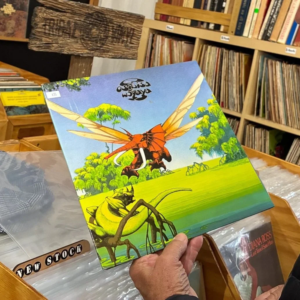 hand holding record