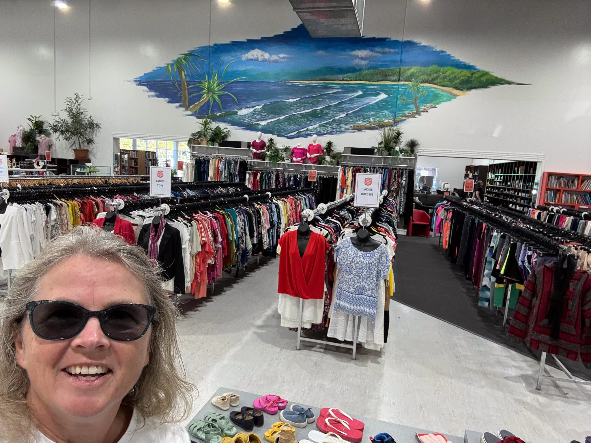 josie inside op shop