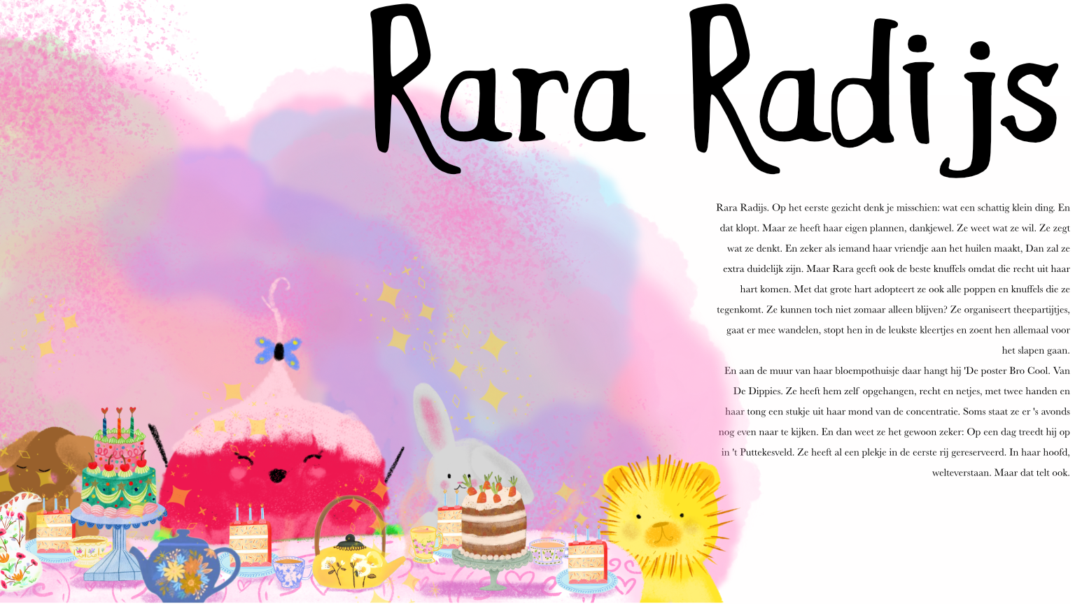 Rara Radijs — karakter uit 't Puttekesveld, geïllustreerd door Michelle Bilolo Katuala