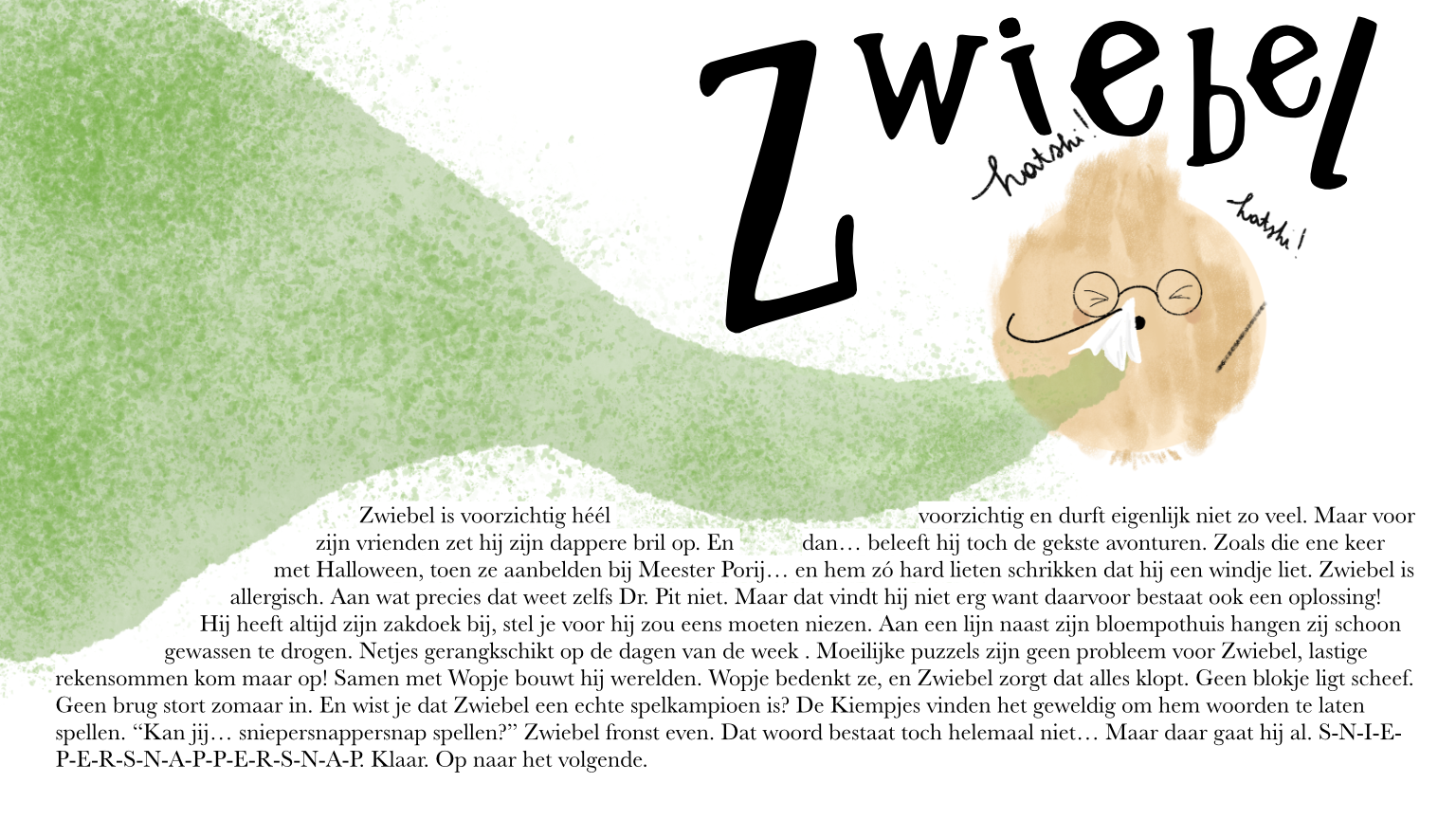 Zwiebel  uit 't Puttekesveld, geïllustreerd door Michelle Bilolo Katuala