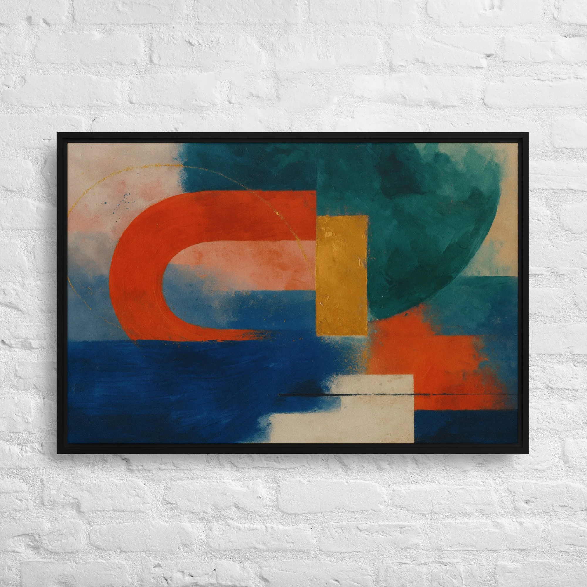 Museum of Hours : Framed Canvas Wall Art  | Modern Art (24''X36'')