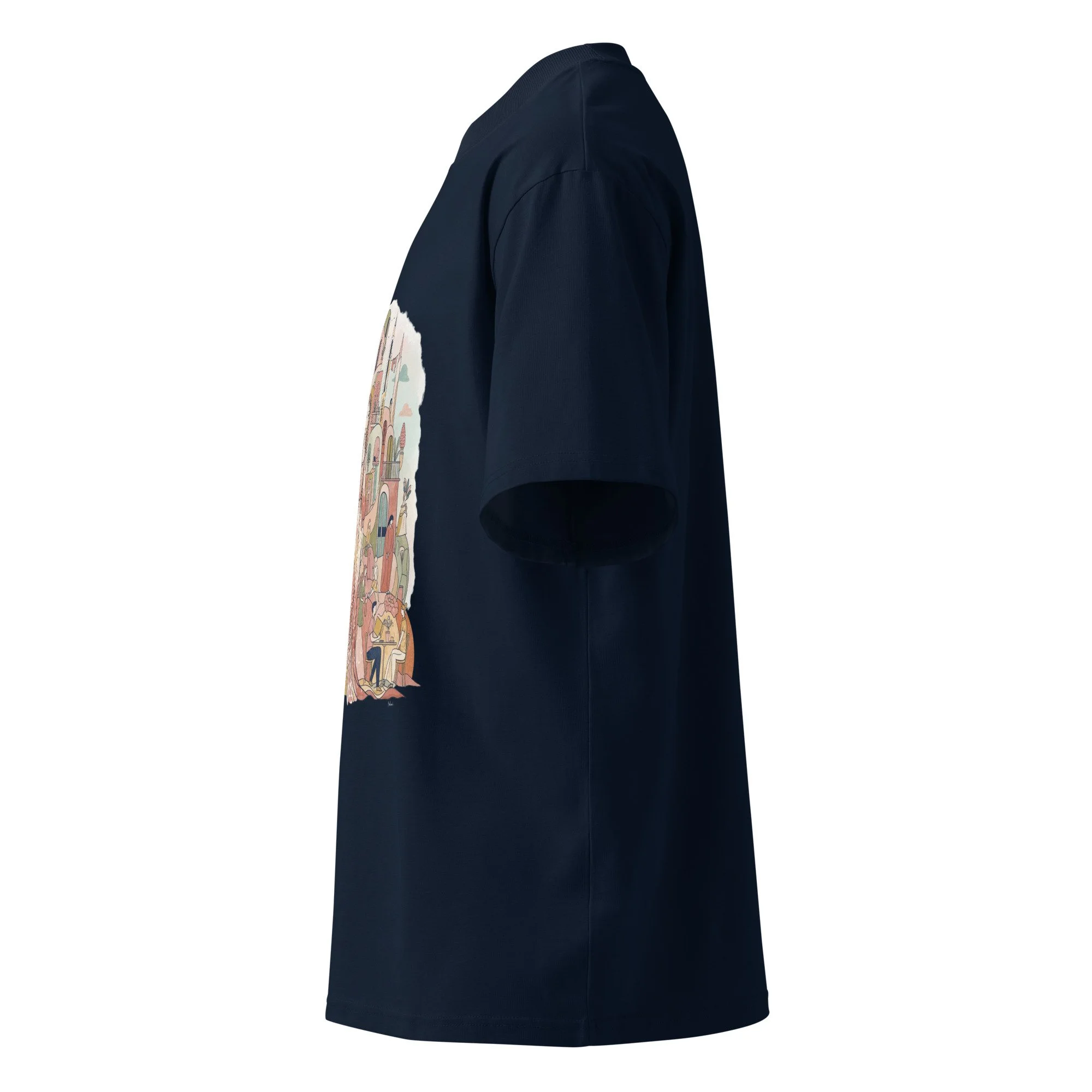 Unisex Organic Cotton High Neck T-Shirt | Artistic Illustration Graphic