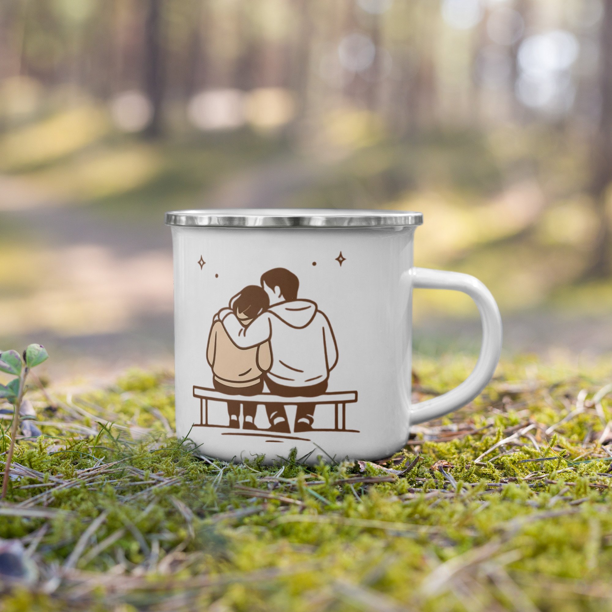 Personalized Couple Sitting Under Starry Night Print – Custom Valentine's Day / Romantic Anniversary Gift for Partners