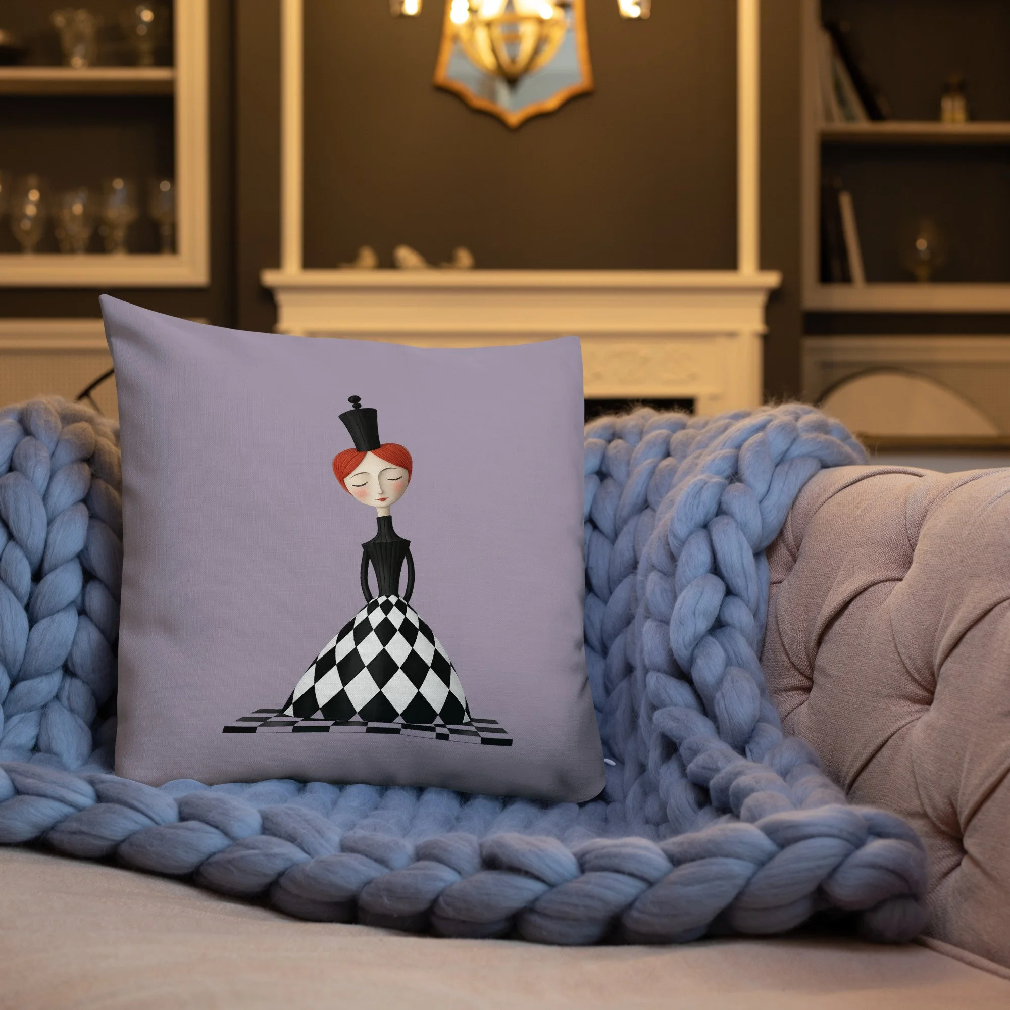 Queen of Diamonds Accent Pillow | Lavender | 18x18 / 22x22