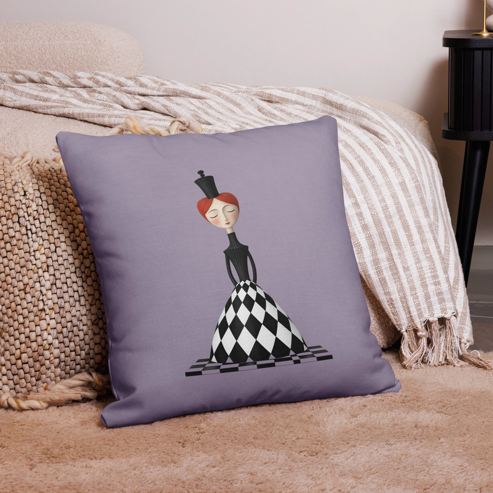 Queen of Diamonds Accent Pillow | Lavender | 18x18 / 22x22
