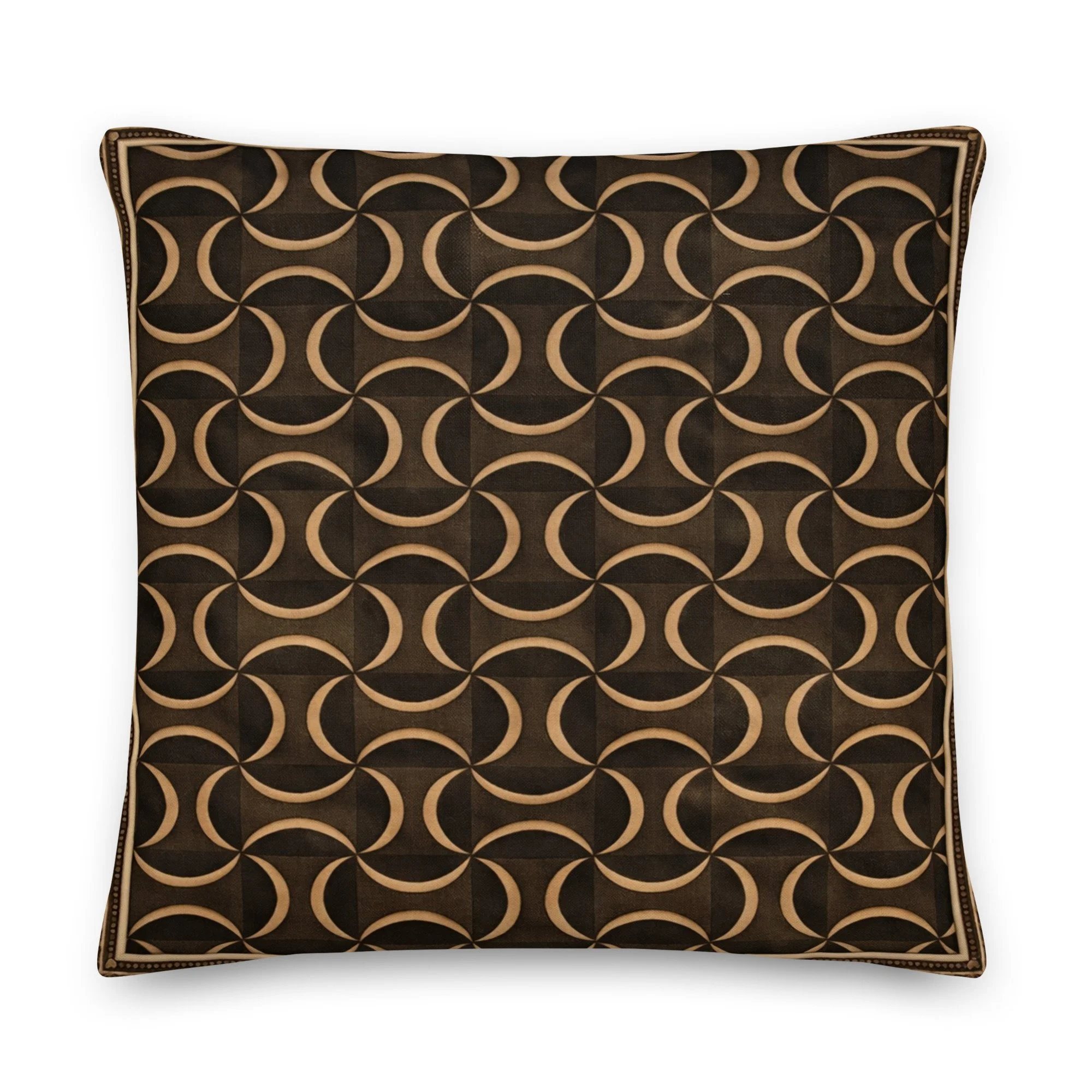 Moroccan Geometric Accent Pillow | Black & Gold | 18x18 / 22x22