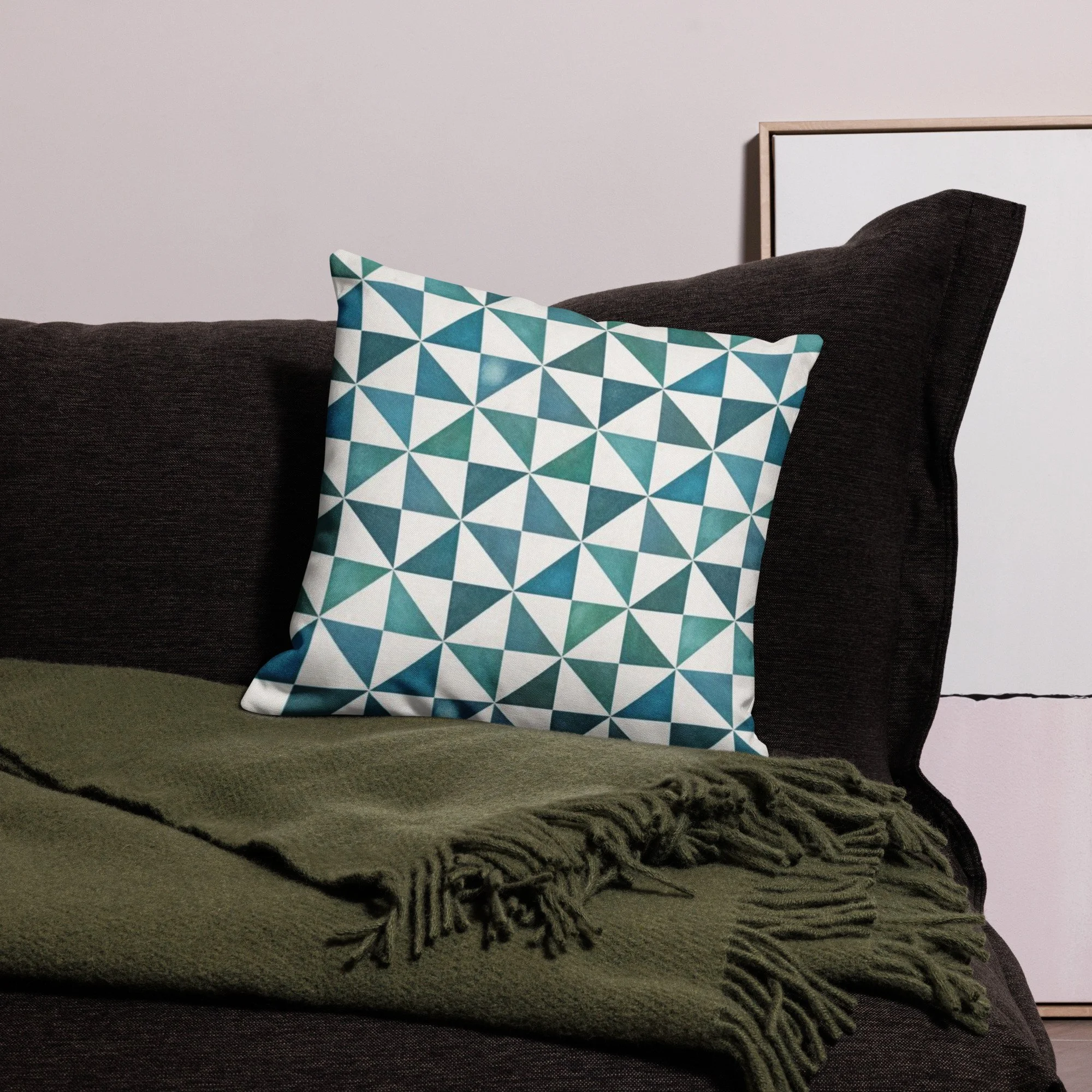 Geometric Accent Pillow | Turquoise | 18x18 / 22x22