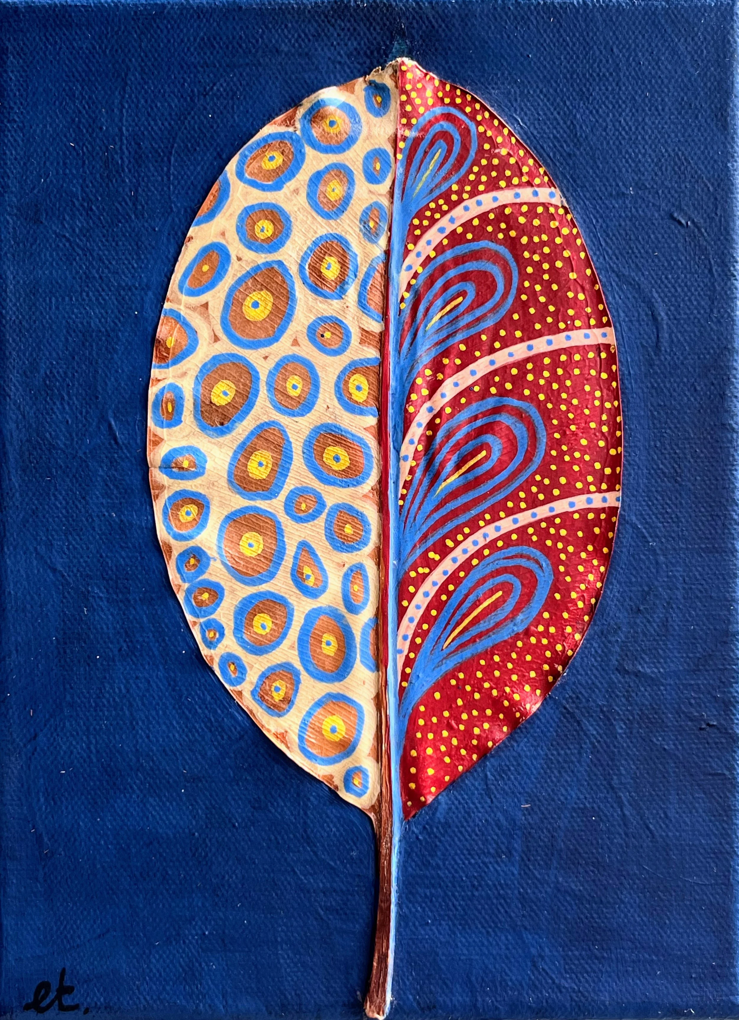 2024 Fish of leaf mixed media on canvas 10x15 AVAILABLE.JPG