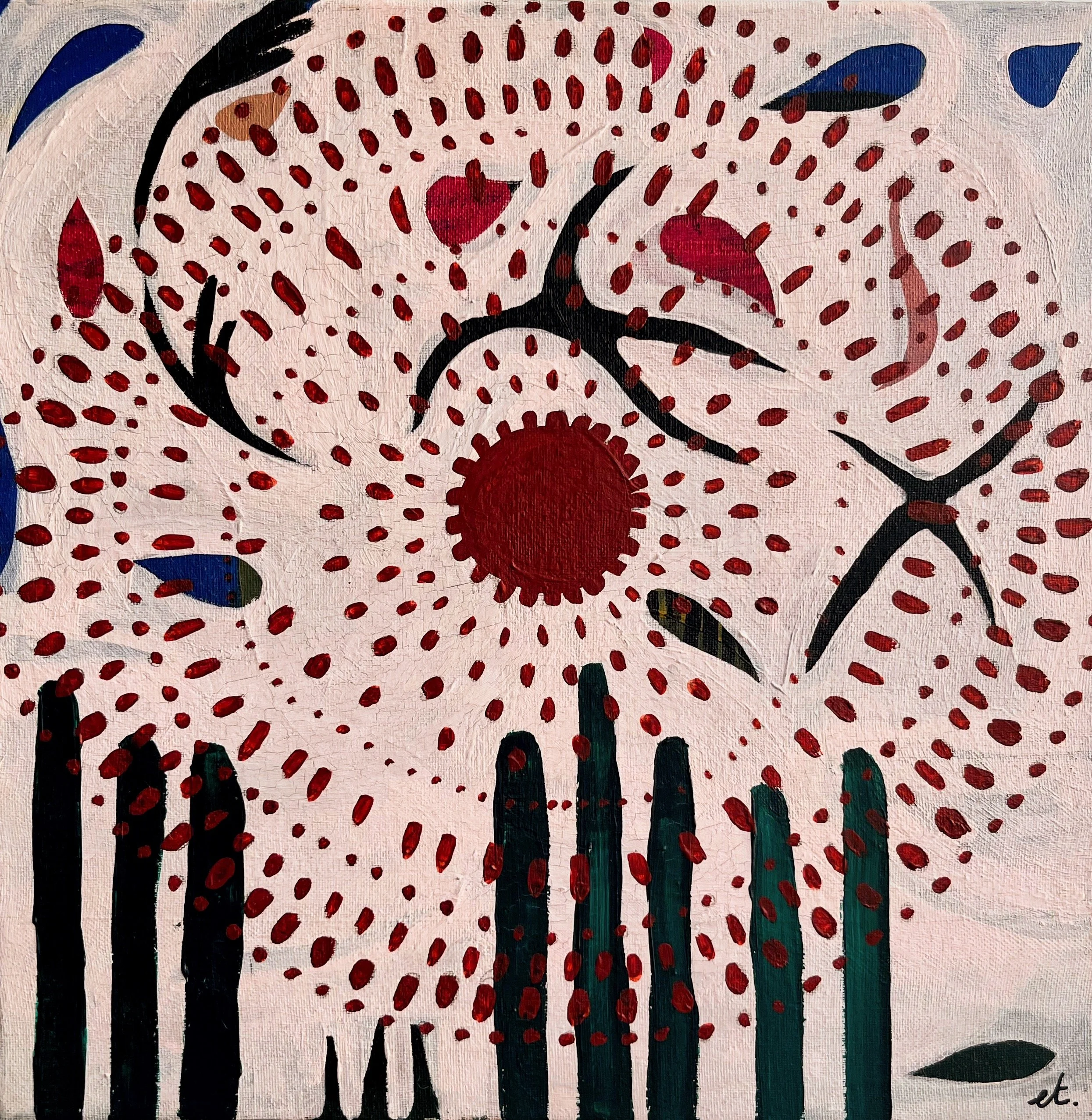 2025 Tropical summer 40x40 Acrylic and guache on canvas AVAILABLE.JPG