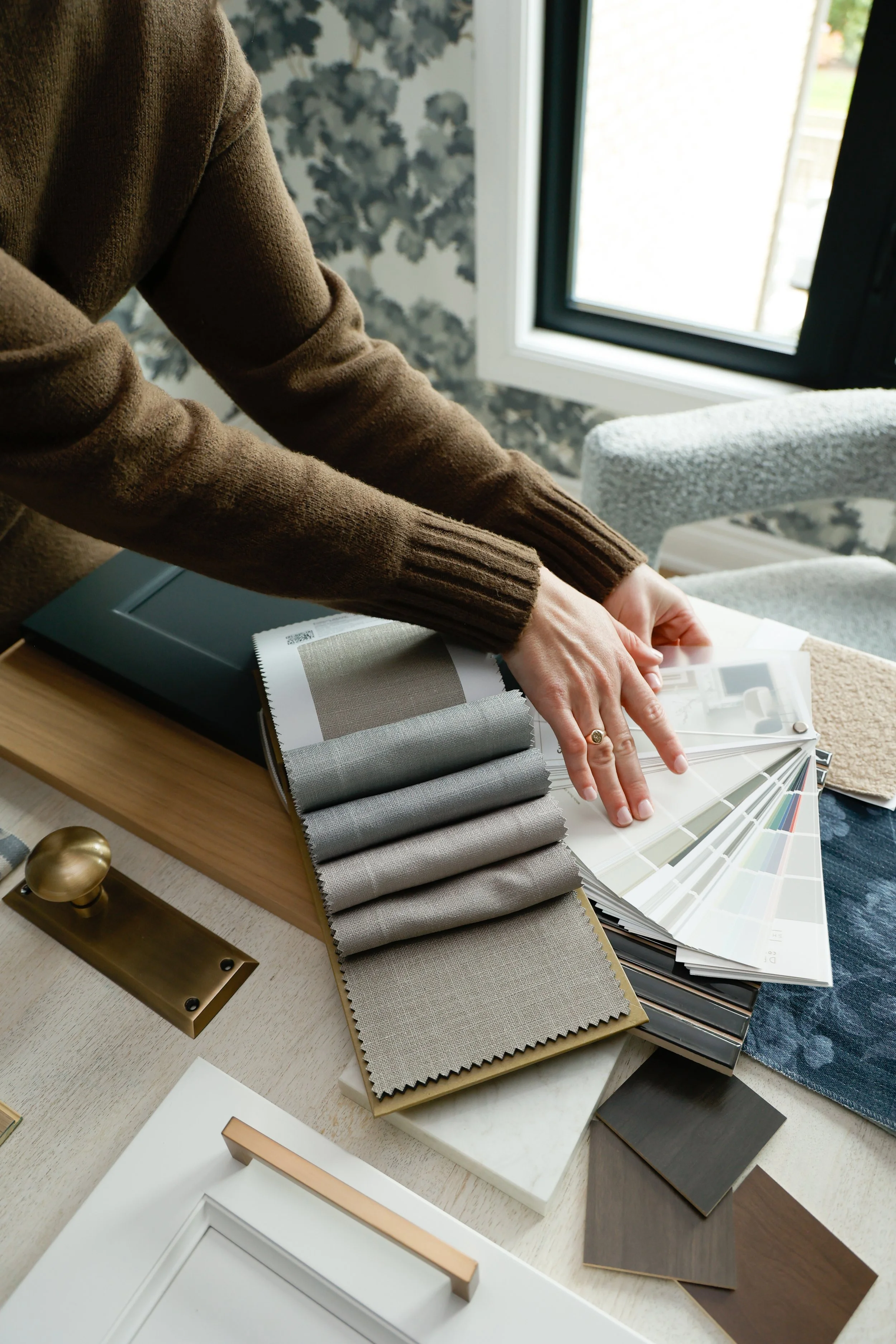 Custom Sample book window treatments, blinds, paint, cabinet samples, custom hardware, vision board