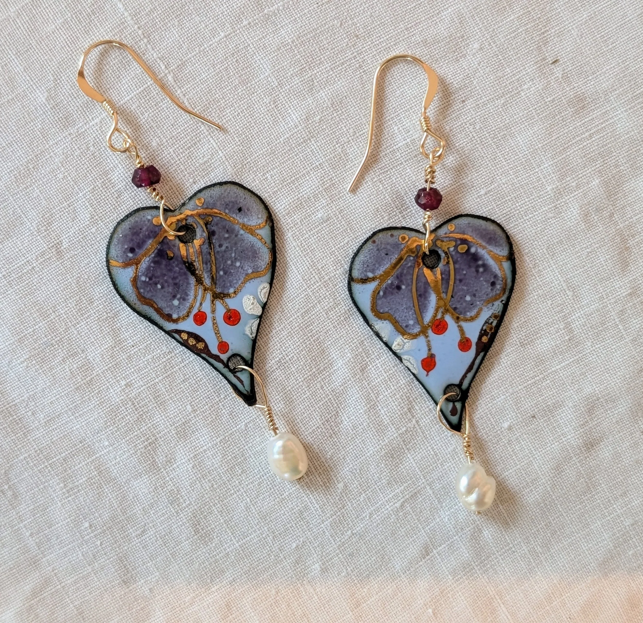 Enchanting Enamel Heart Earrings