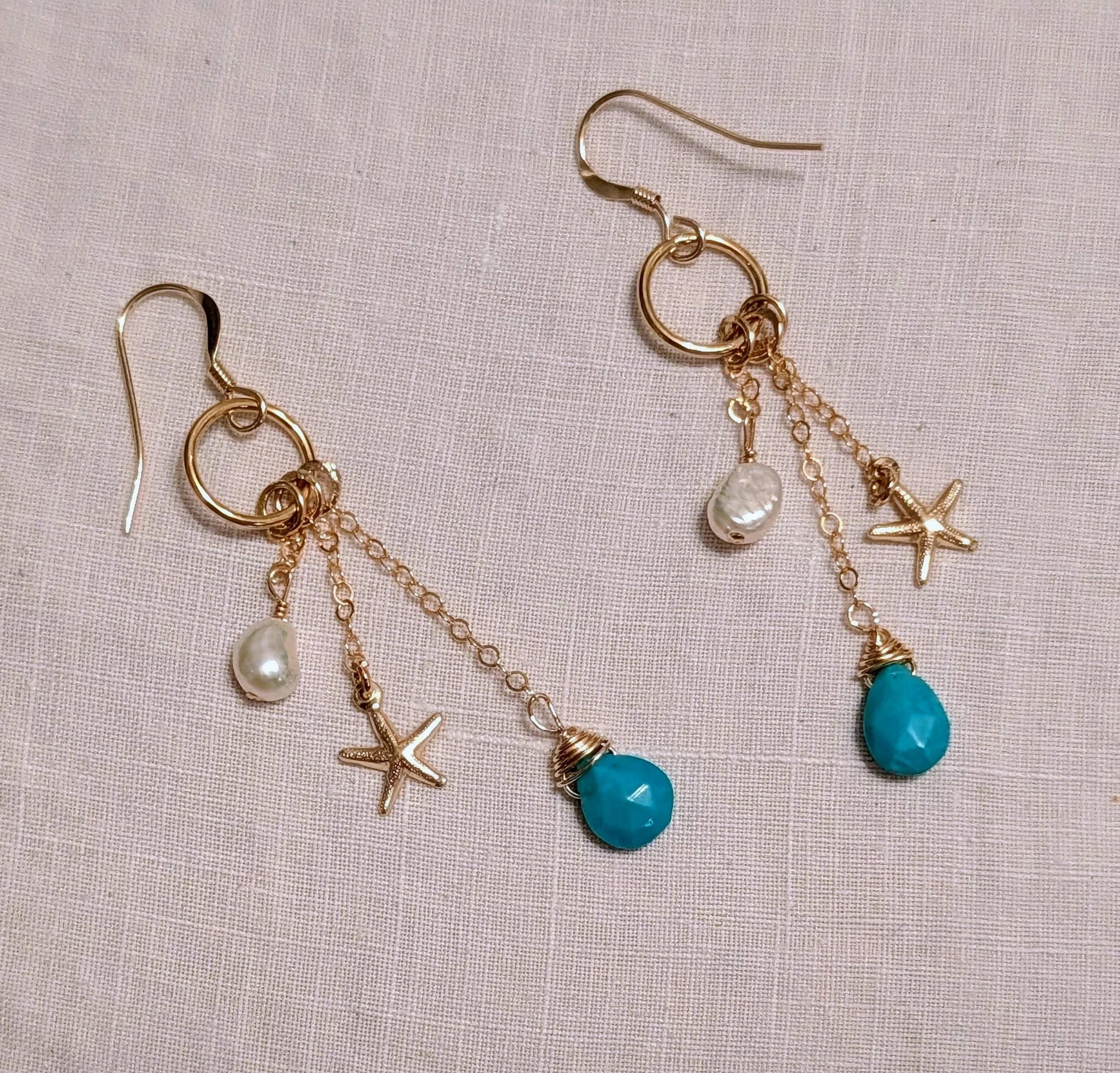 Ocean Bliss Turquoise & Freshwater Pearl Earrings