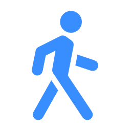 Blue pedestrian walking sign