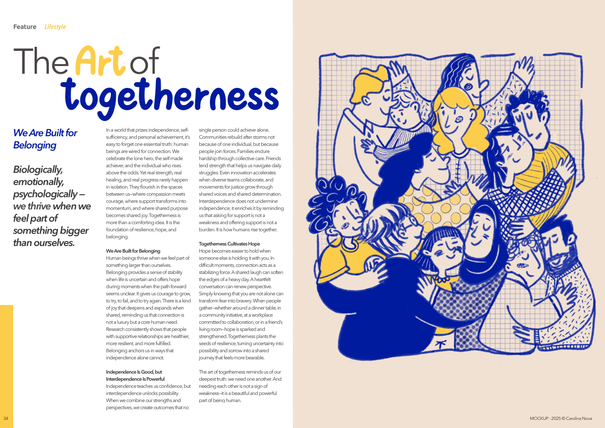 Editorial Magazine mockup of Humans connected