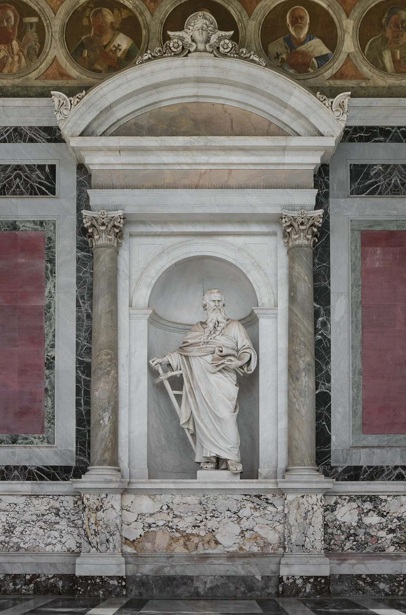 san-paolo-fuori-le-mura-interior-marble-saint-baroque-niche-pink-columns