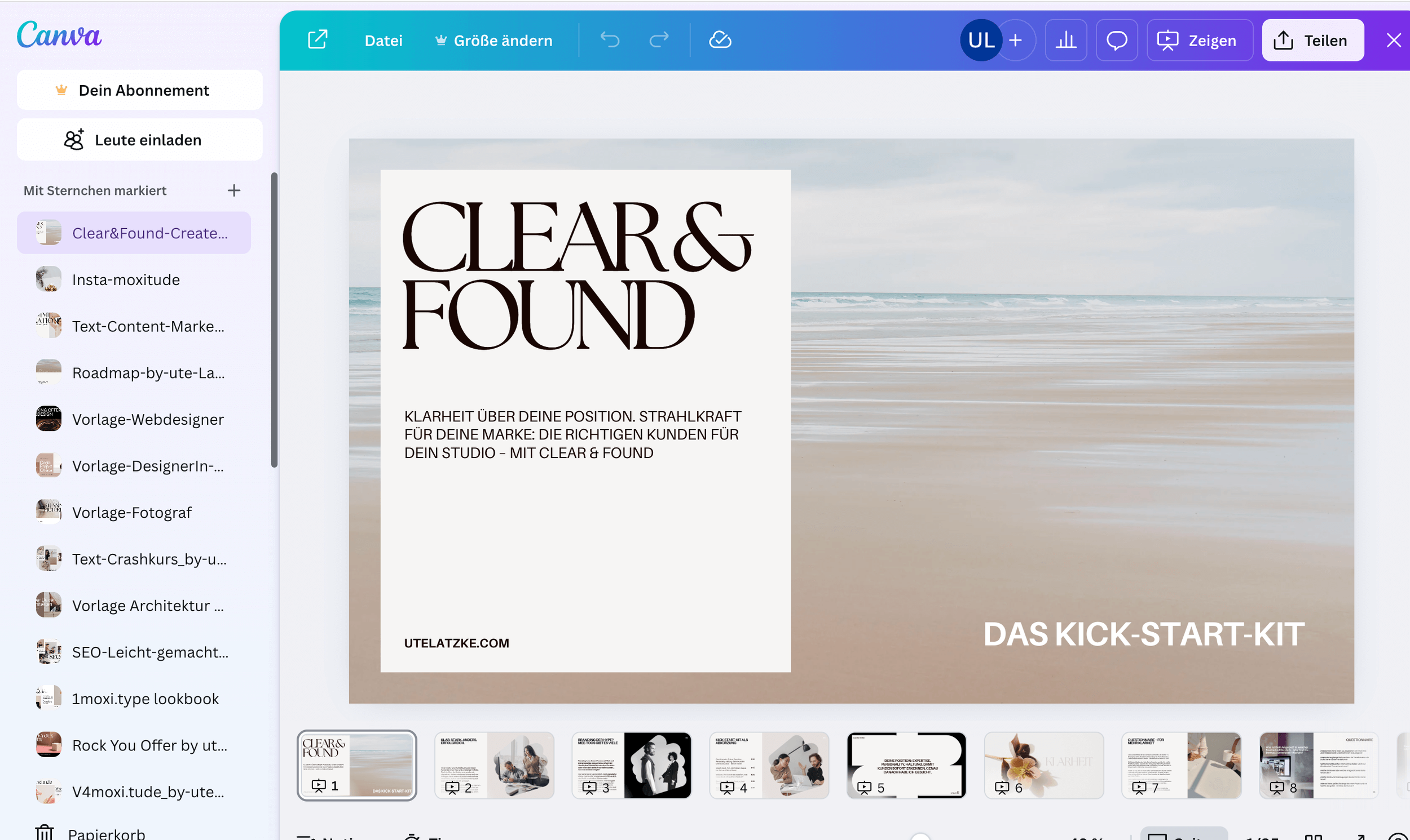 Desktop screenprint shows Canva and a design