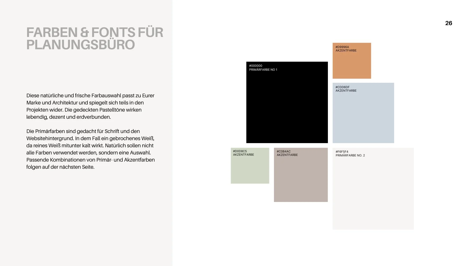 Seite mit Brandingfarben, Auszug aus Clear&Booked