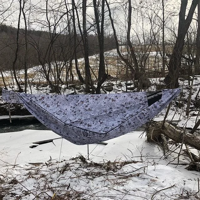 _dreamhammock Sparrow in Forest Floor-Winter. We gave this one away last year. I hope its owner loves it! #OutdoorInk #Winterhammock.jpg