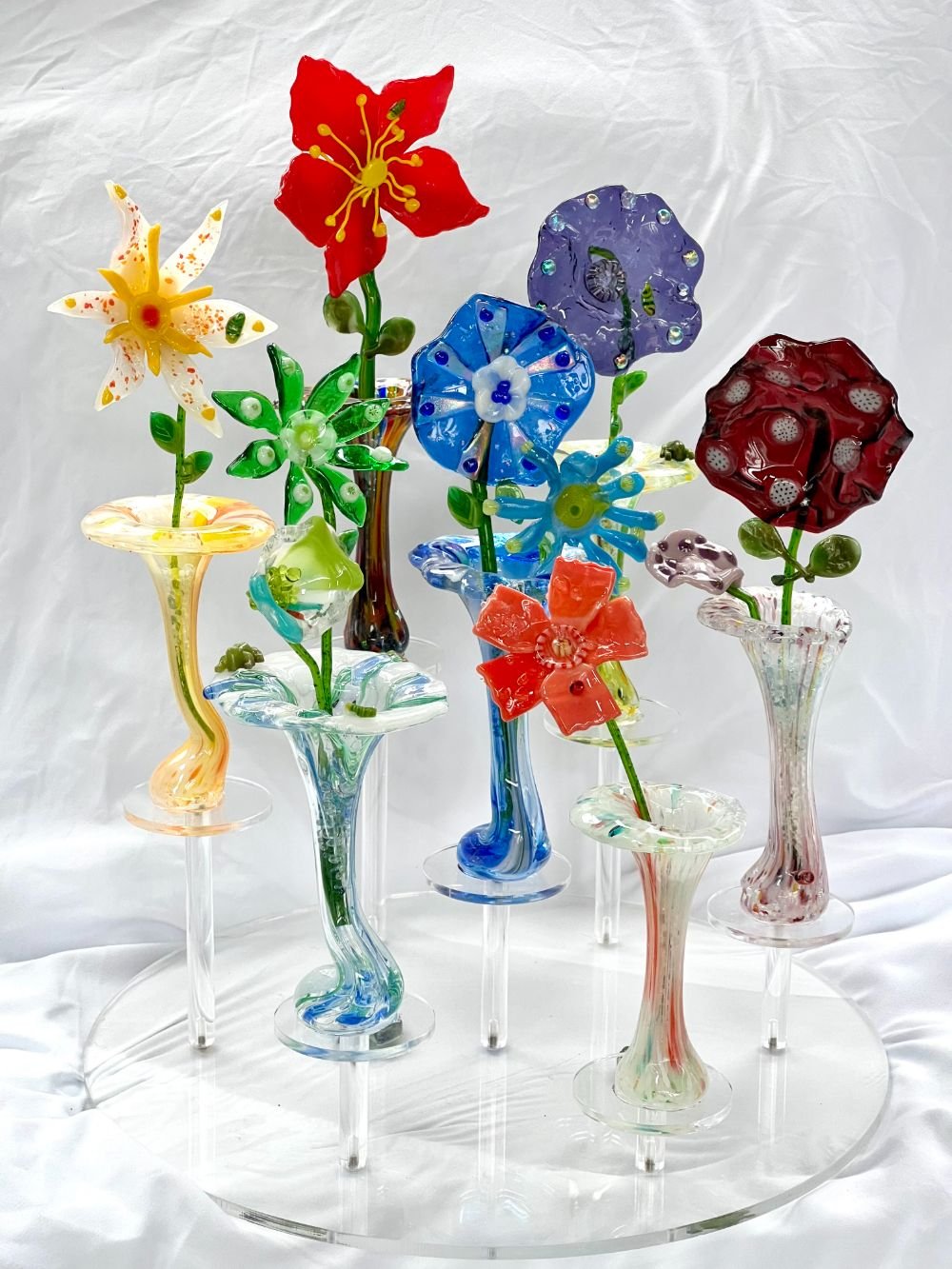fused glass flowers
