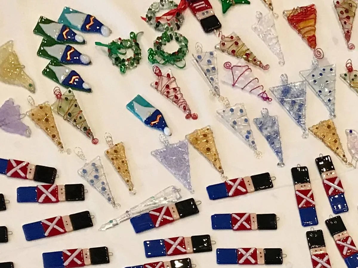 fused glass christmas ornaments