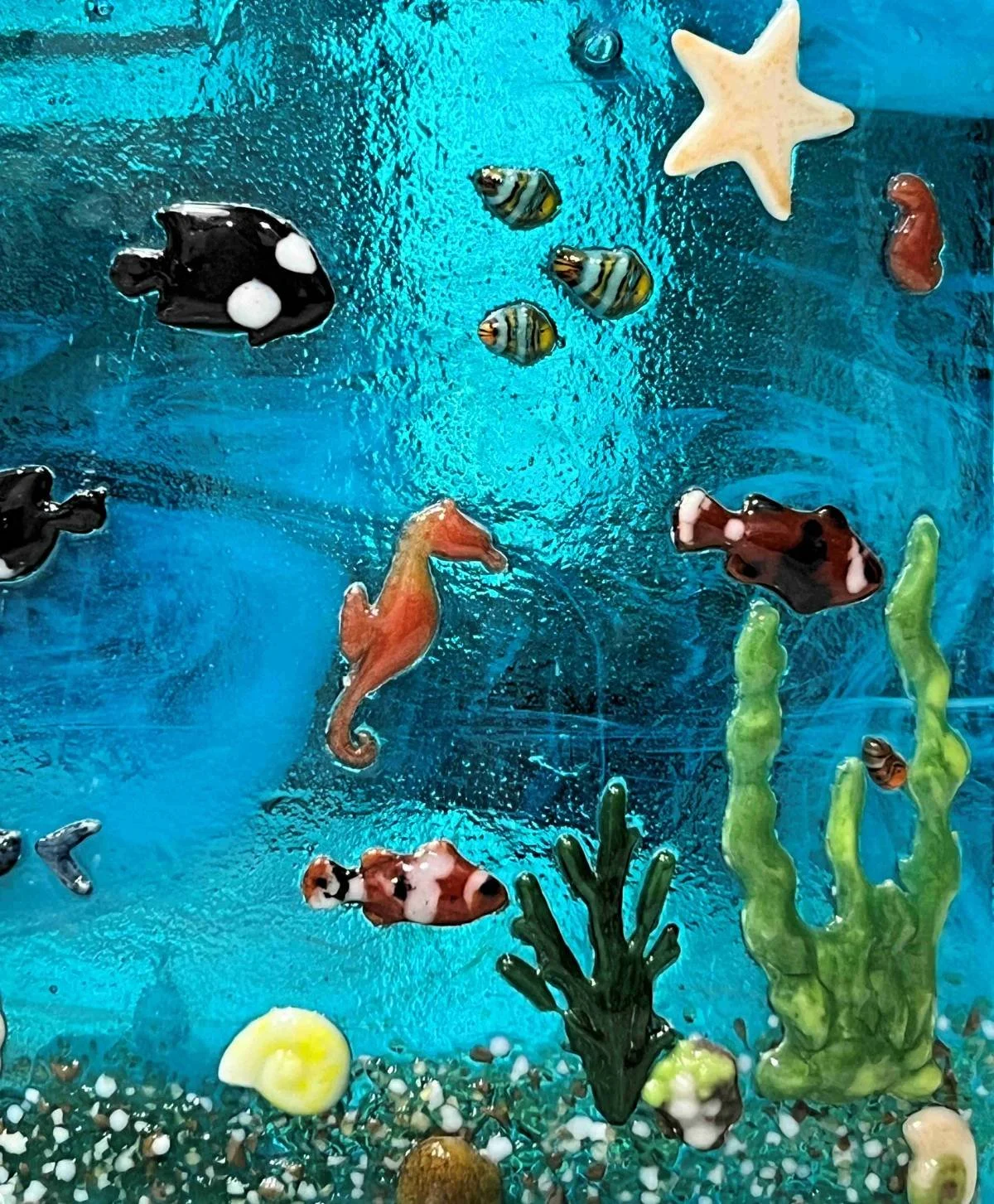 fused glass aquarium scene