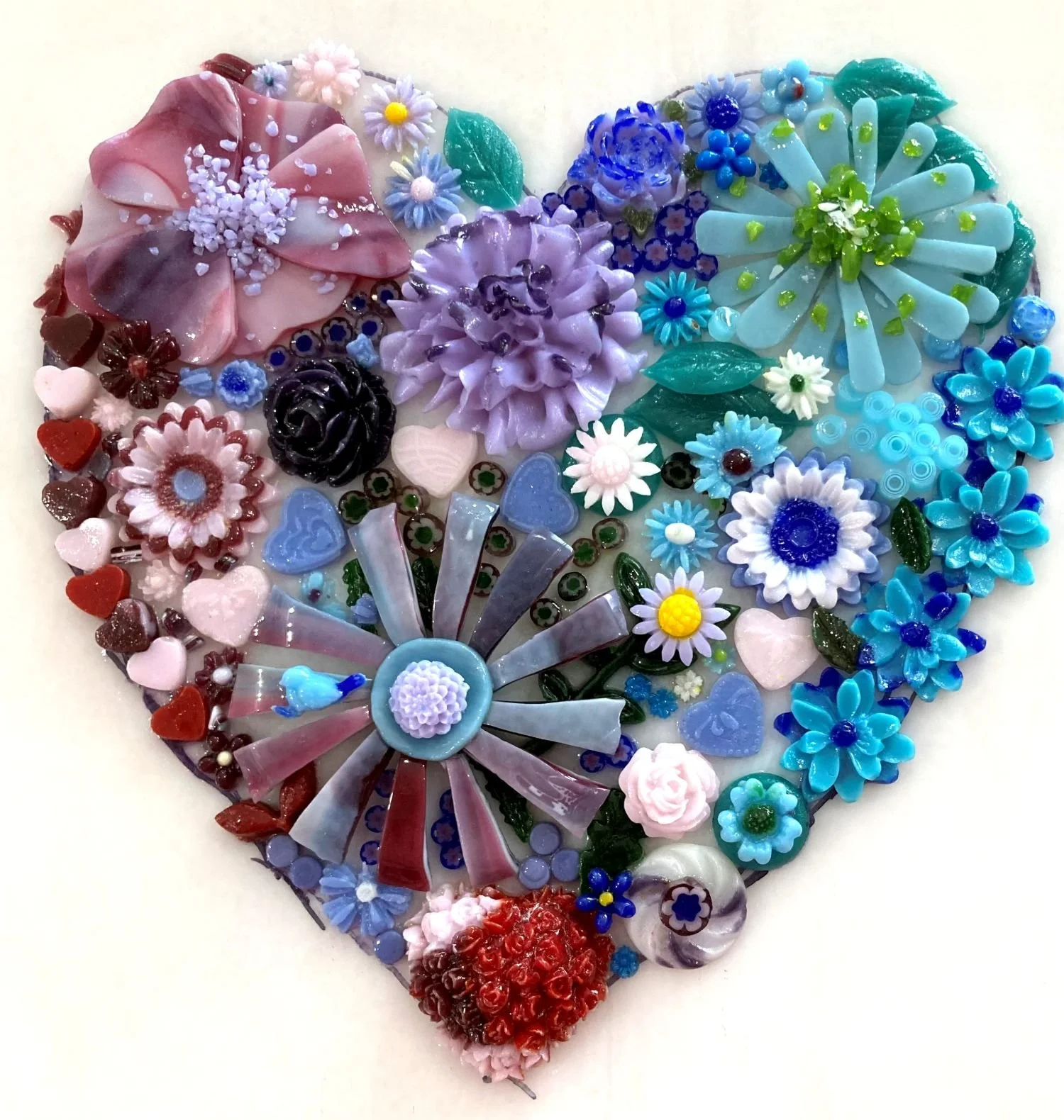 fused glass heart
