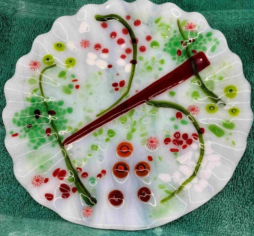 fused glass christmas plate