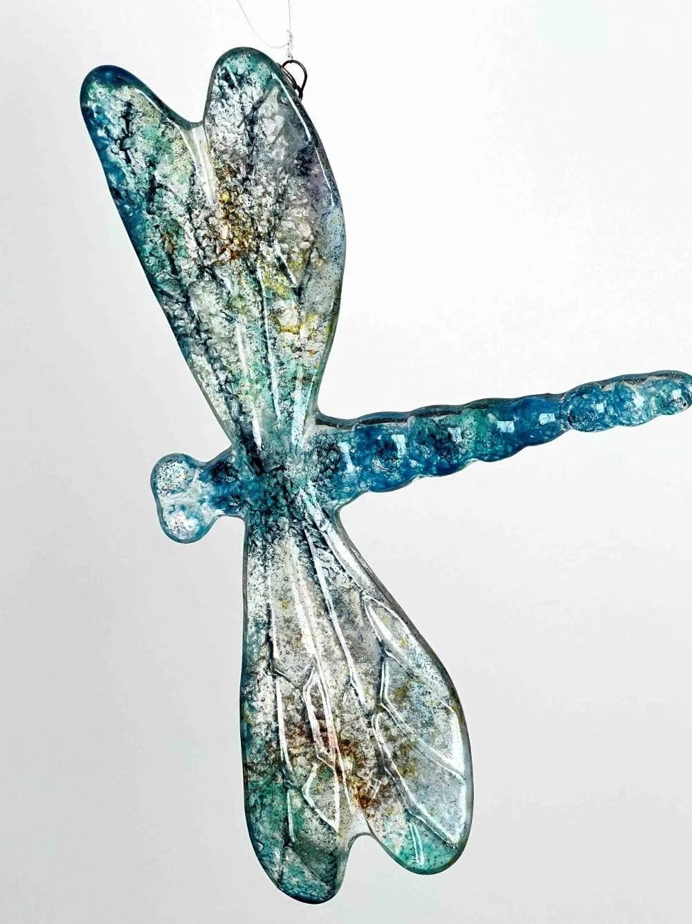 fused glass dragonfly